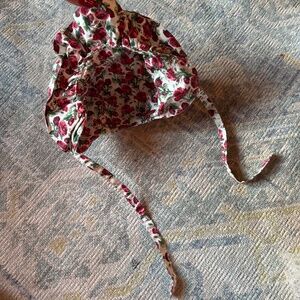 Kate Quinn rose print newborn hat ruffle